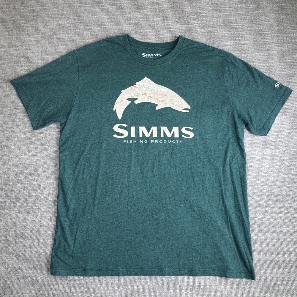 Simms Fishing Products Yellowstone Park Trout Graphic T-Shirt Green XL Outdoor